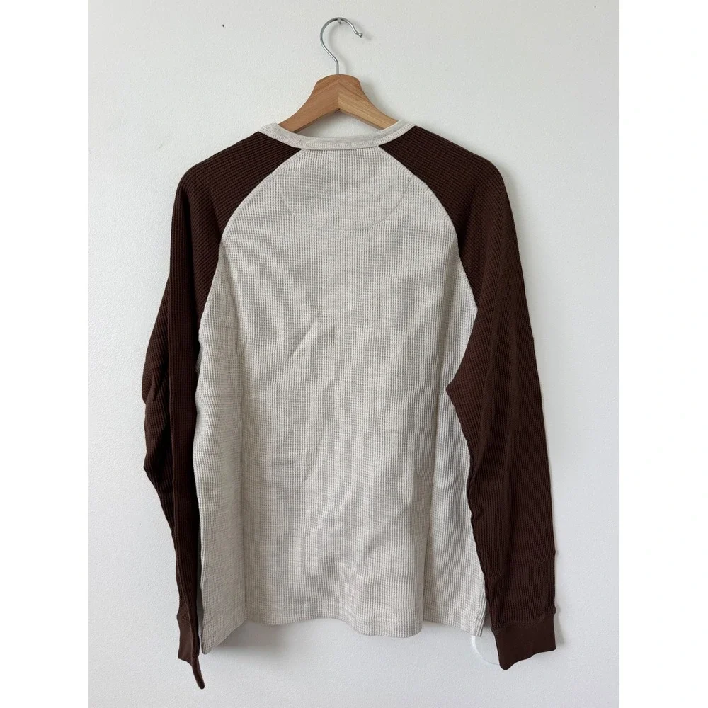 CSG Men's Raglan Thermal – Oatmeal & Chestnut – Small – NWT